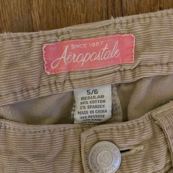 Aéropostale Corduroy Cotton Jeans Juniors Size 5/6 - Picture 3 of 7